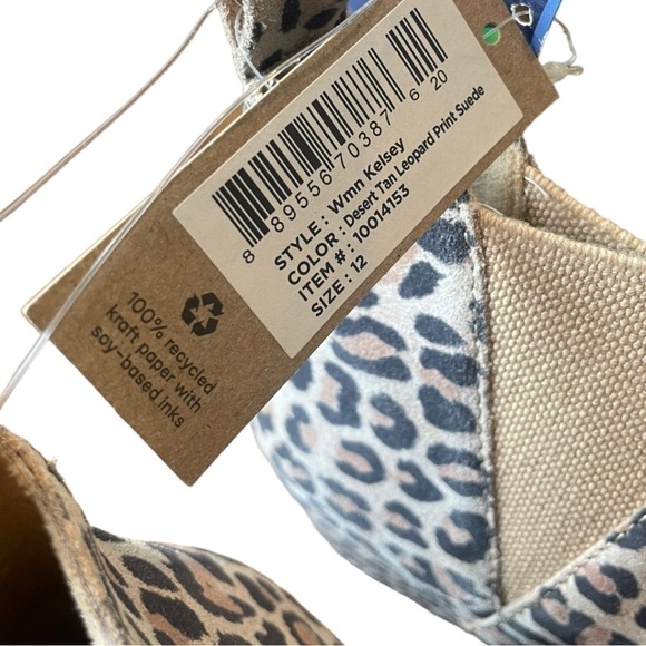 New! Toms Leopard Animal Print Kelsey Wedge Booties - Picture 7 of 7